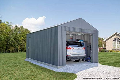 Sojag 12′ x 20′ Everest Galvalume Steel with Extra Tall Walls Garage Storage Building, Charcoal 12′ x 20′
