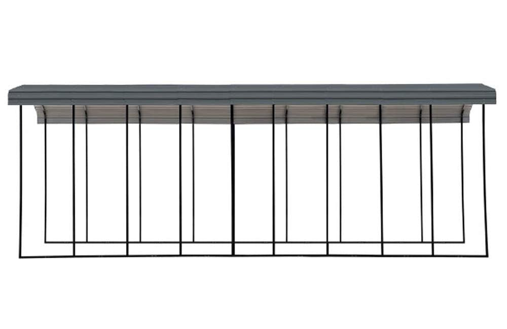 Arrow Carport, 14 ft. x 42 ft. x 14ft. Charcoal 14′ x 42′ x 14′