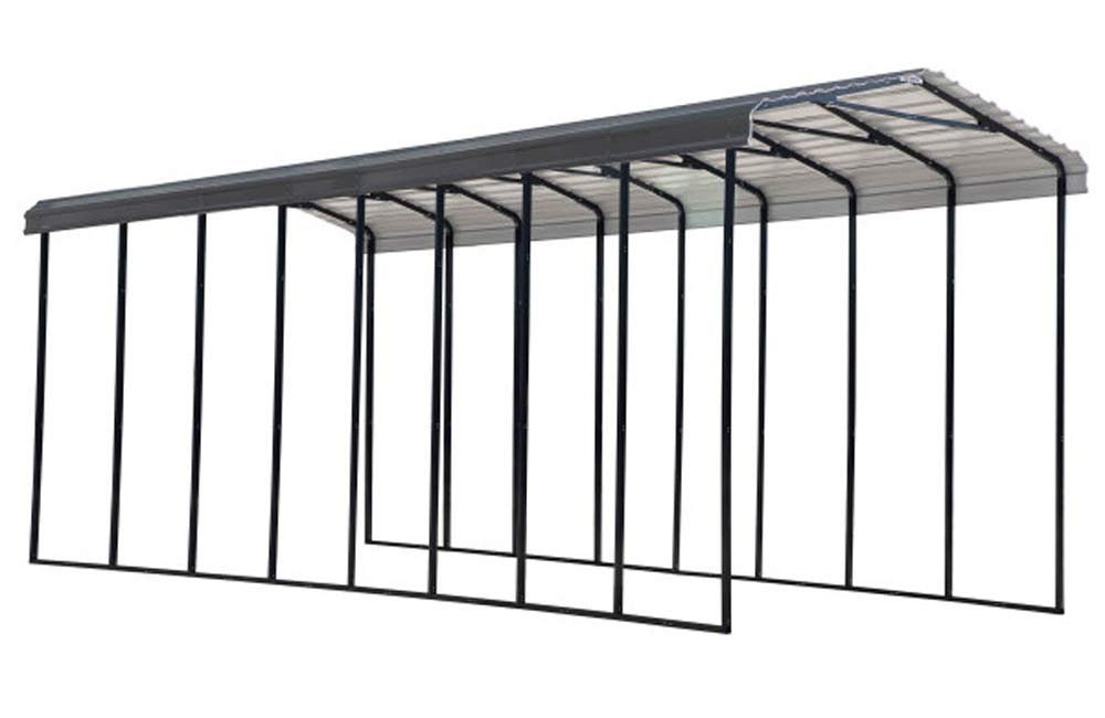 Arrow Carport, 14 ft. x 38 ft. x 14ft. Charcoal 14′ x 38′ x 14′