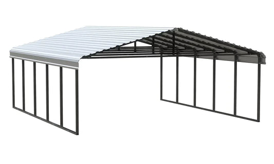 Arrow Carport, 20 ft. x 24ft. x 9ft. Eggshell 20′ x 24′ x 9′