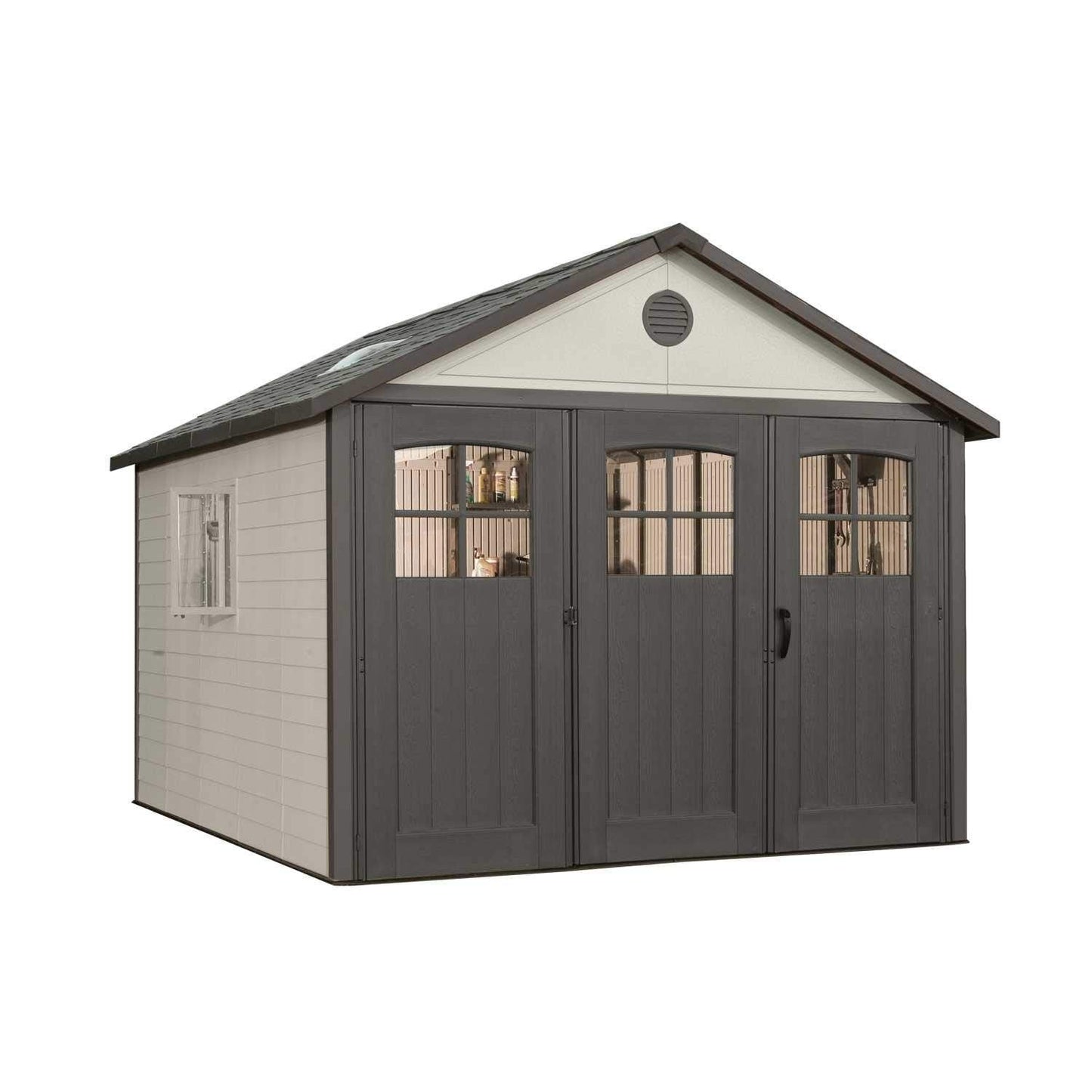 Lifetime 60187 11 x 11 Ft. Outdoor Storage Shed, Desert Sand 11 x 11′