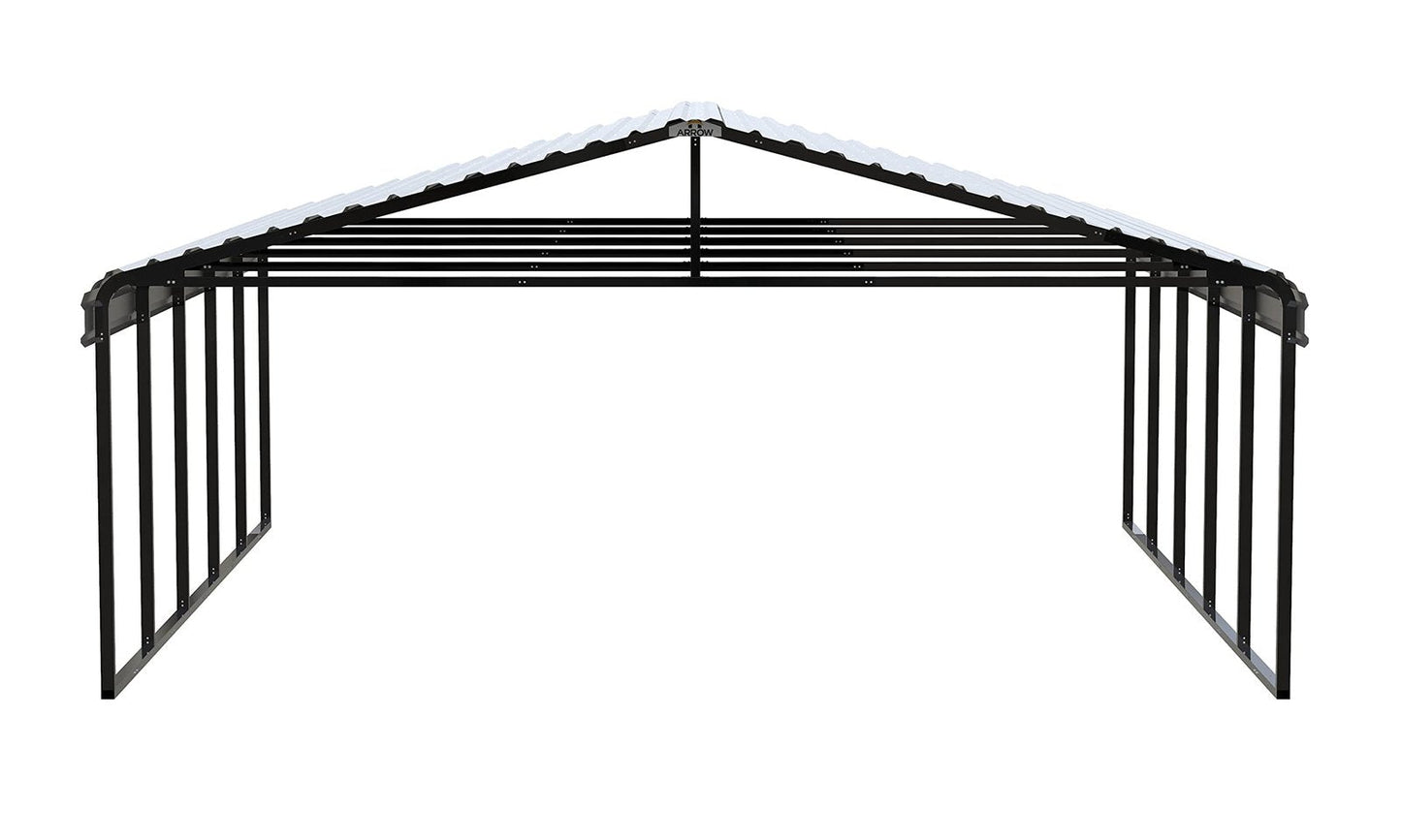 Arrow Carport, 20 ft. x 24ft. x 9ft. Eggshell 20′ x 24′ x 9′