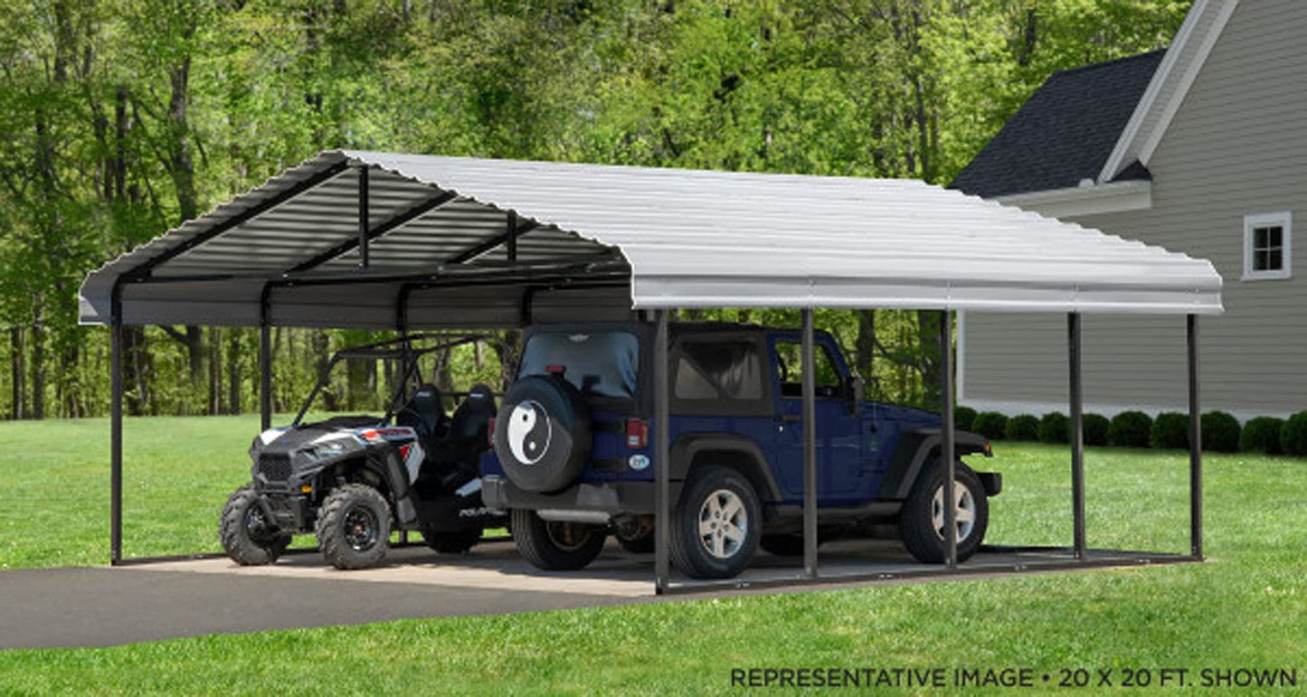 Arrow Carport, 20 ft. x 24 ft. x 7ft. Eggshell 20′ x 24′ x 7′