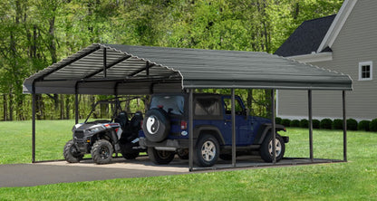 Arrow Carport, 20 ft. x 20 ft. x 7ft. Charcoal 20′ x 20′ x 7′