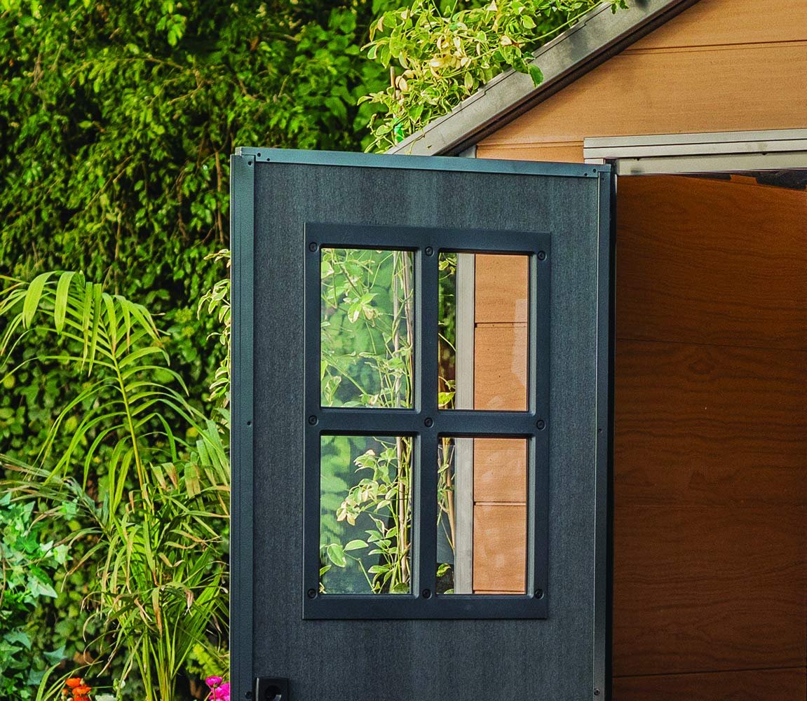 Keter Newton 7.5×9 Large Resin Outdoor Storage Shed Kit Mahogany Brown