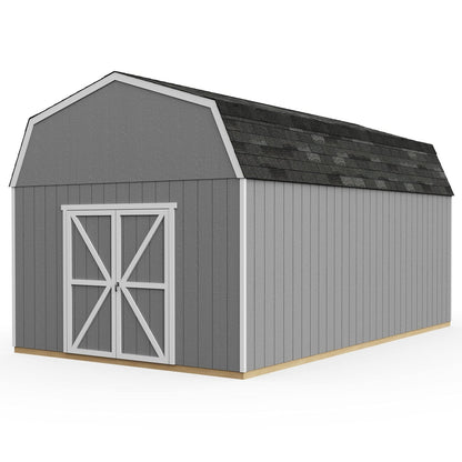 Handy Home Products Hudson 12×20 Do-it-Yourself Wooden Storage Shed with Floor Brown