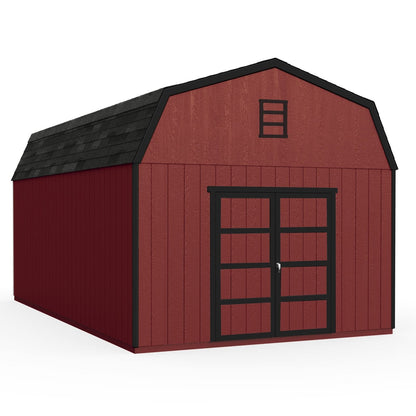 Handy Home Products Hudson 12×20 Do-it-Yourself Wooden Storage Shed Brown Without Floor