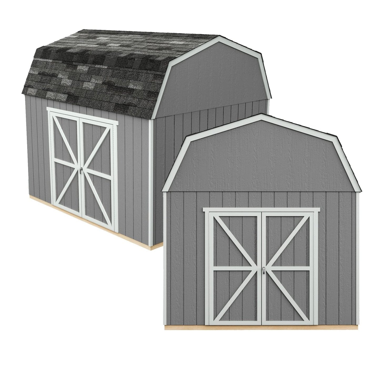 Handy Home Products Hudson 12×20 Do-it-Yourself Wooden Storage Shed Brown Without Floor