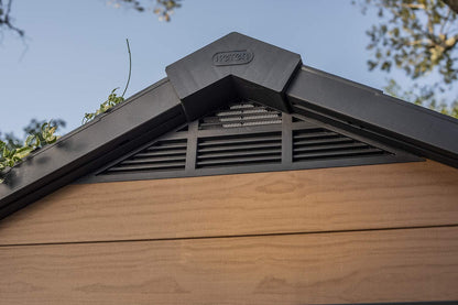 Keter Newton 7.5×11 Large Resin Outdoor Storage Shed Kit – Perfect to Store Patio Furniture