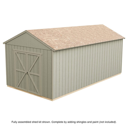 Handy Home Products Rookwood 10×18 Do-It-Yourself Wooden Storage Shed Brown Without Floor