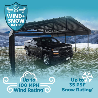 Arrow Carport, 20 ft. x 20 ft. x 9ft. Eggshell 20′ x 20′ x 9′14