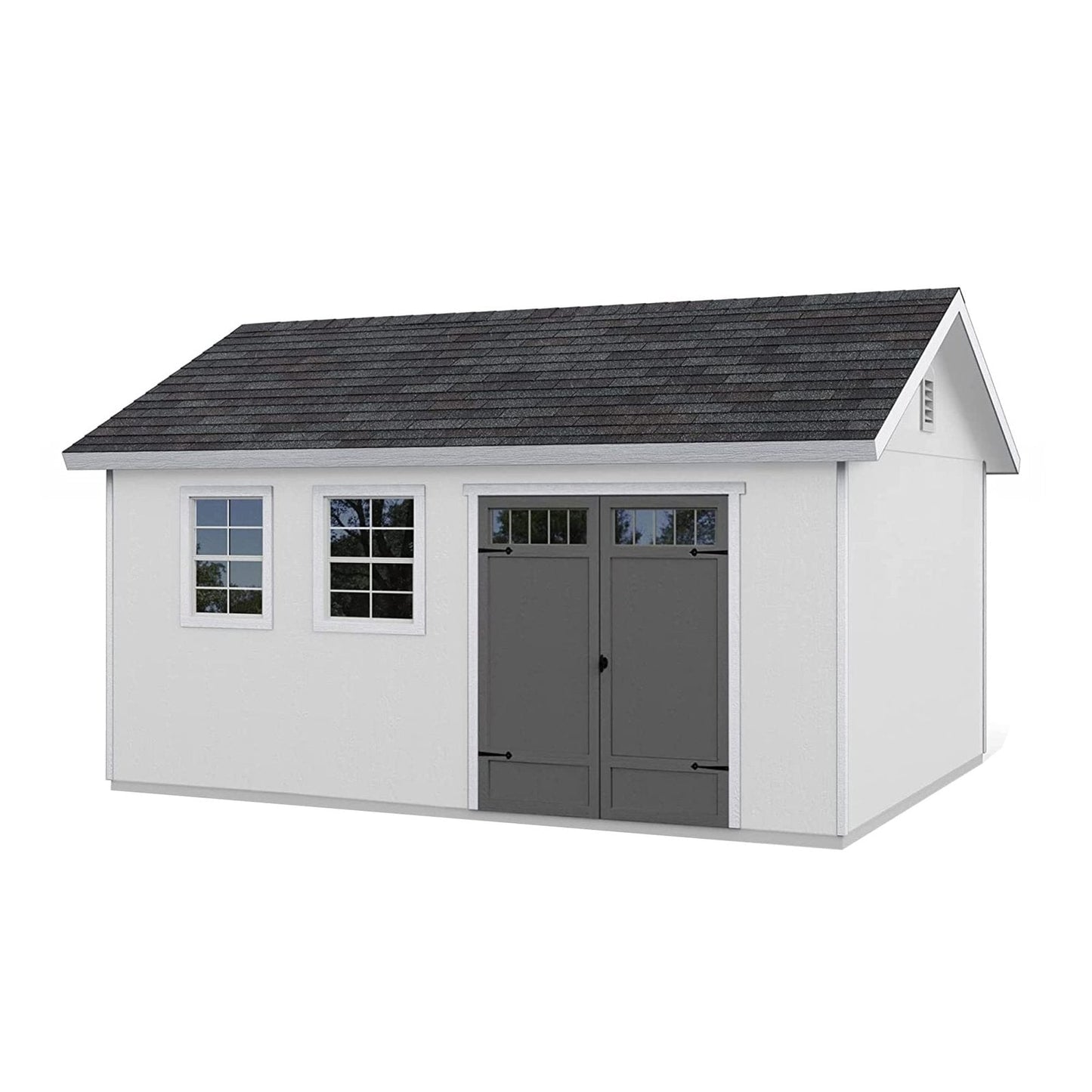 Handy Home Products Scarsdale 12×16 Do-it-Yourself Wooden Storage Shed Tan
