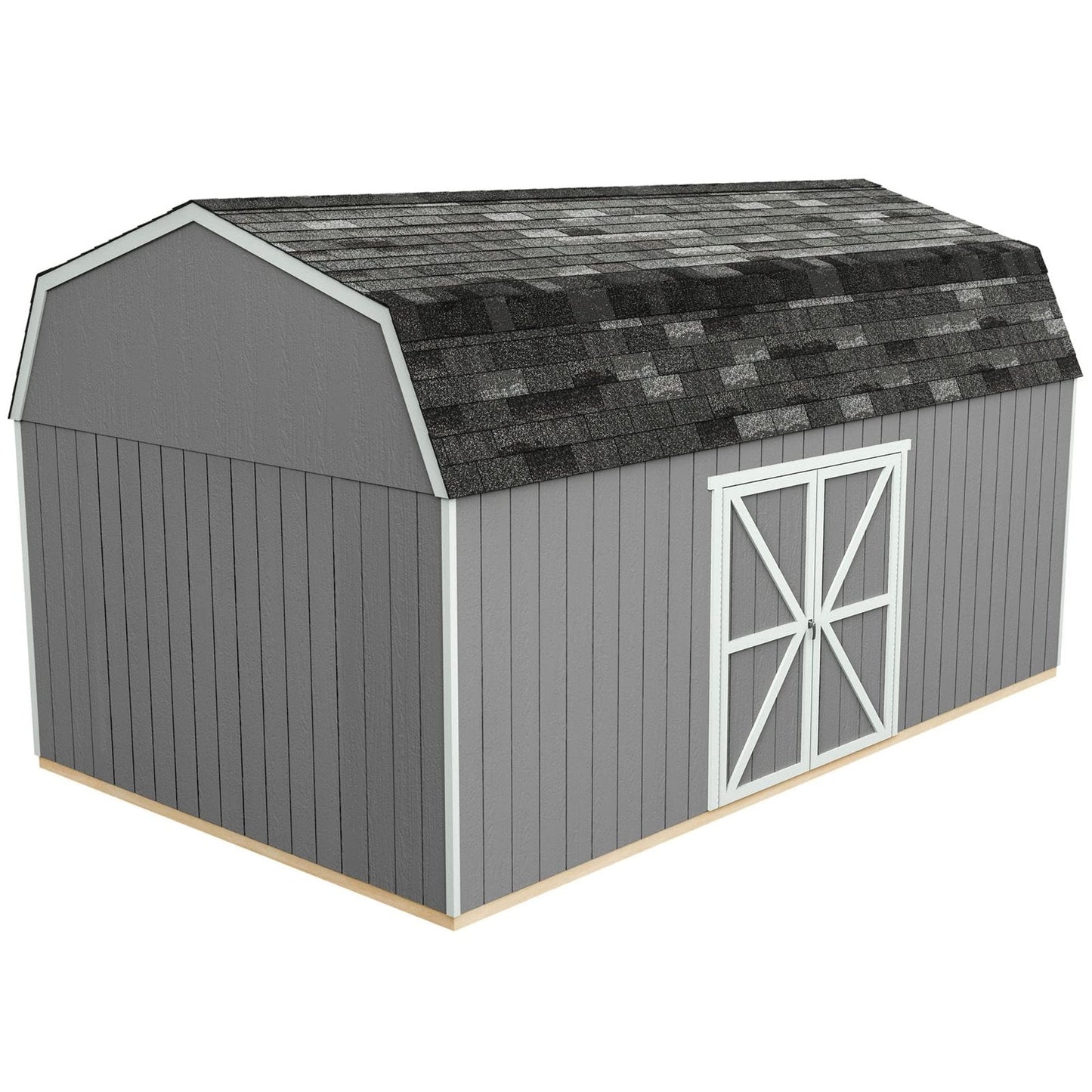Handy Home Products Hudson 12×20 Do-it-Yourself Wooden Storage Shed with Floor Brown
