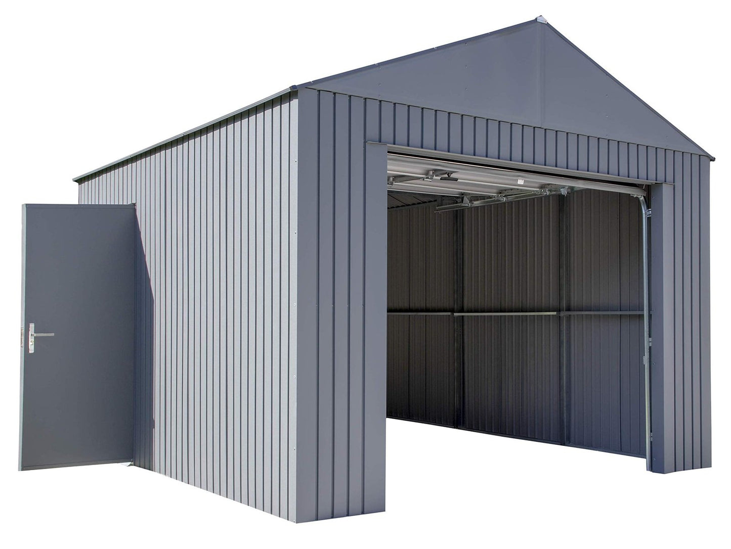 SOJAG GRC1215 Everest Wind & Snow Rated Steel Garage – 12 ft. x 15 ft. x 10 ft. Charcoal 12′ x 15′