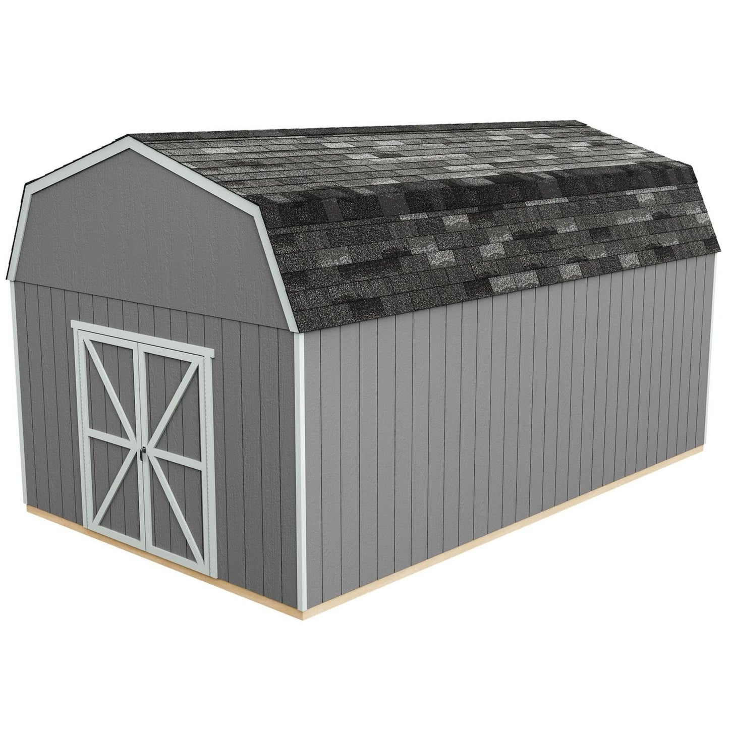 Handy Home Products Hudson 12×20 Do-it-Yourself Wooden Storage Shed with Floor Brown