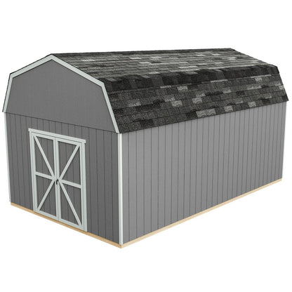 Handy Home Products Hudson 12×20 Do-it-Yourself Wooden Storage Shed with Floor Brown