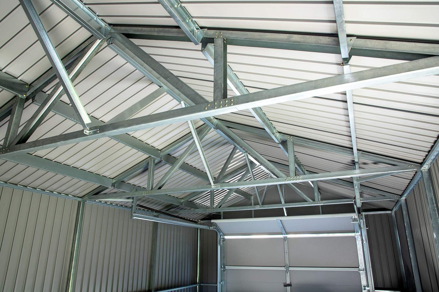 SOJAG GRC1215 Everest Wind & Snow Rated Steel Garage – 12 ft. x 15 ft. x 10 ft. Charcoal 12′ x 15′