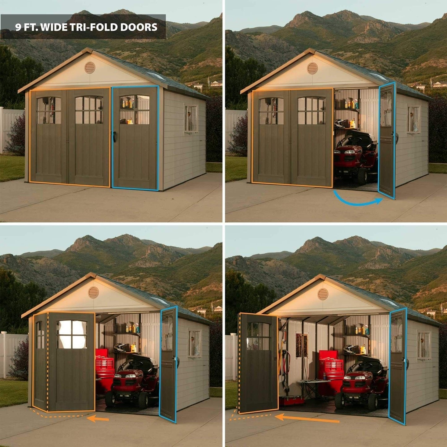 Lifetime 60187 11 x 11 Ft. Outdoor Storage Shed, Desert Sand 11 x 11′