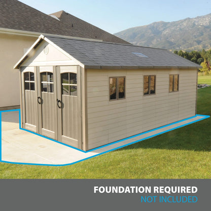 Lifetime 60237 11 x 21 Ft. Outdoor Storage Shed, Desert Sand