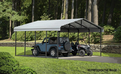 Arrow Carport, 20 ft. x 24ft. x 9ft. Eggshell 20′ x 24′ x 9′