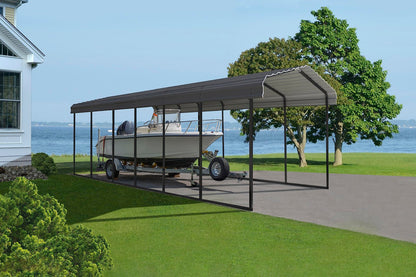 Arrow Carport, 10 ft. x 29 ft. x 9ft. Charcoal 10′ x 29′ x 9′