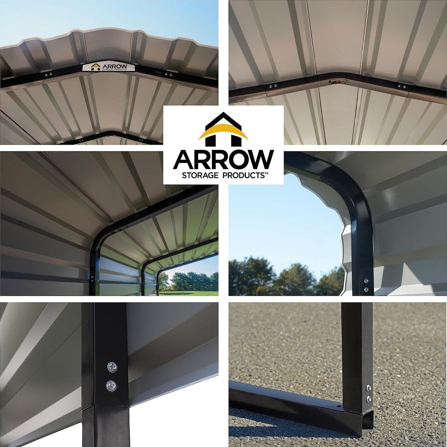 Arrow Carport, 12 ft. x 24 ft. x 9 ft. Eggshell 12′ x 24′ x 9′