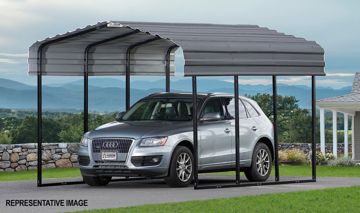 Arrow Carport, 10 ft. x 29 ft. x 9ft. Charcoal 10′ x 29′ x 9′