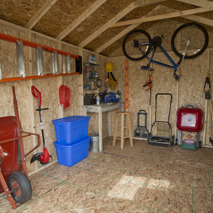 Handy Home Products Rookwood 10×18 Do-It-Yourself Wooden Storage Shed Brown Without Floor