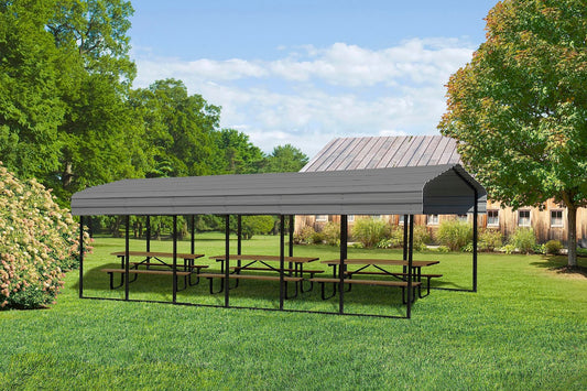 Arrow Carport, 10 ft. x 29 ft. x 9ft. Charcoal 10′ x 29′ x 9′